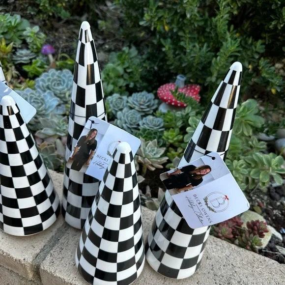 Becki Owens holiday collection black white checkered Christmas tree LARGE - Picture 6 of 12